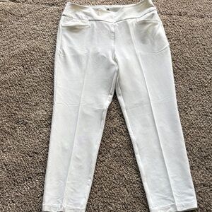 Adidas White Pullon Ankle Pants